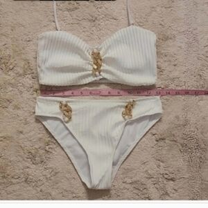 Elegant White and Gold Women's Bikini Set